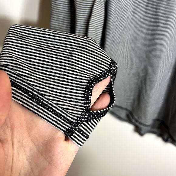 Lululemon Black and White Striped Long Sleeve - Picture 2 of 6